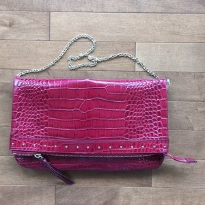 Halogen red leather purse clutch